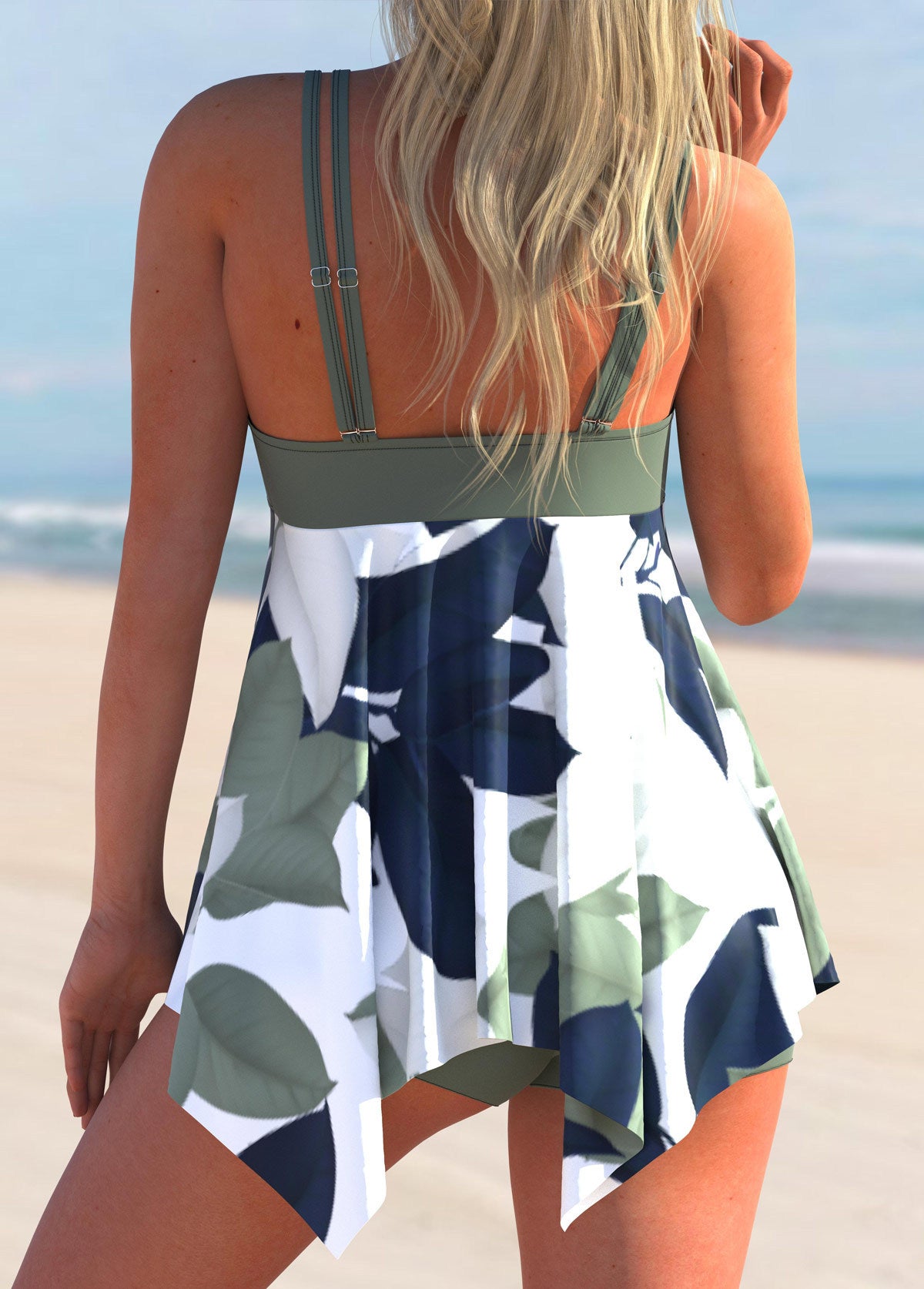 Women's Double-shoulder Strap Beauty Back Digital Printing Swimsuit