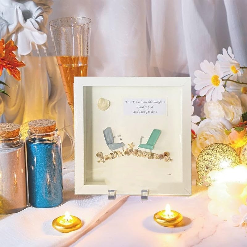 Sea Glass Beach Chair Friendship Photo Frame