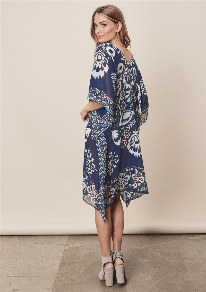 Women's Chiffon Printed Loose Beach Dress