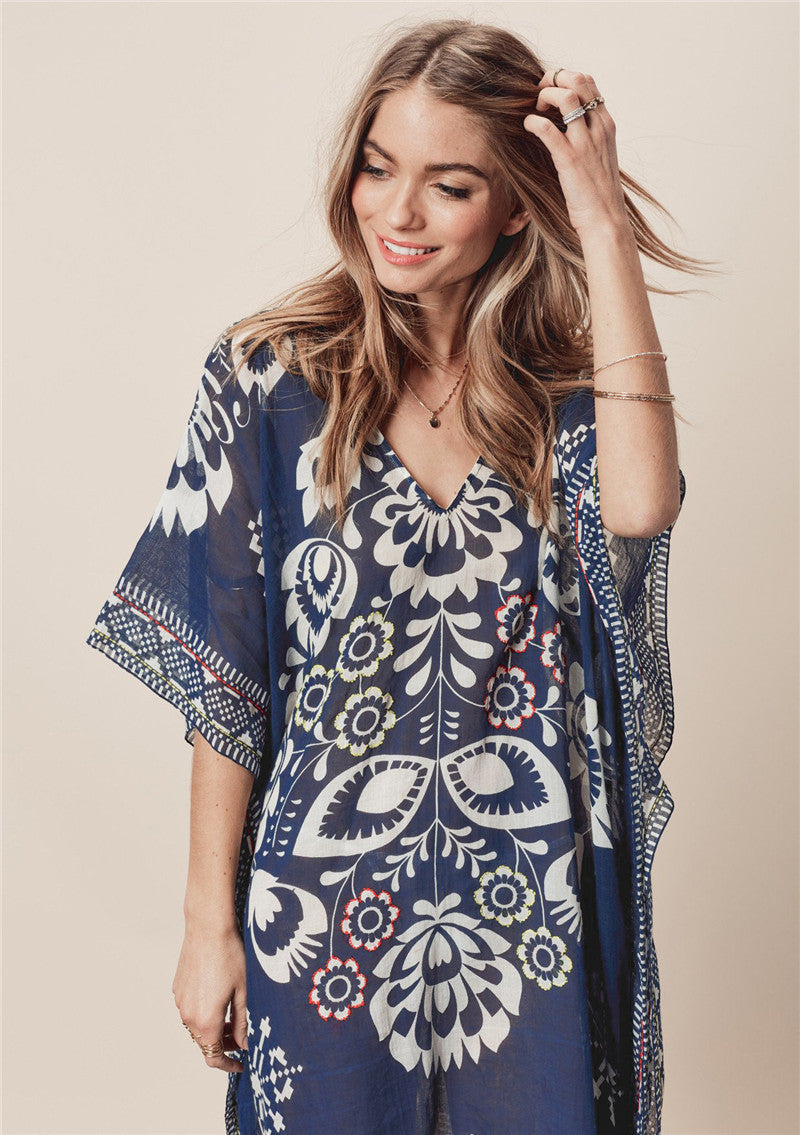 Women's Chiffon Printed Loose Beach Dress